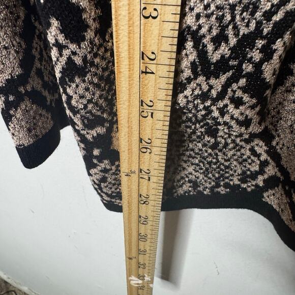 Chico’s Snake‎ Print Metallic Tie Front V-Neck Pullover Sweater Size 3 XL - Picture 4 of 8